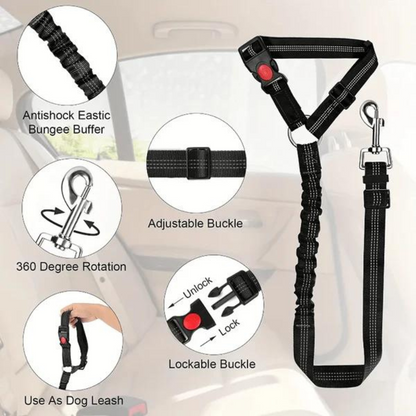 Adjustable Dog Car Seat Belt & Walking Leash