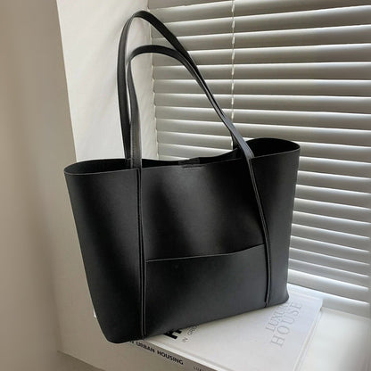 Women's Chic Large Capacity Faux Leather Shoulder Tote Bag
