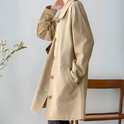 Women’s Classic Single-Breasted Spread Collar Trench Coat