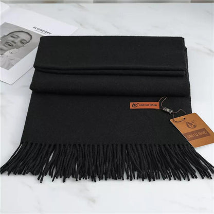 Women’s Classic Warm Plain Soft Woven Tassel Scarf
