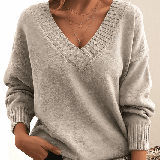 Women’s Comfort Knitted V-Neck Jumper