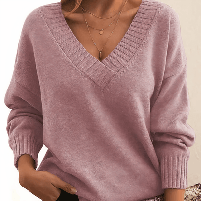 Women’s Comfort Knitted V-Neck Jumper