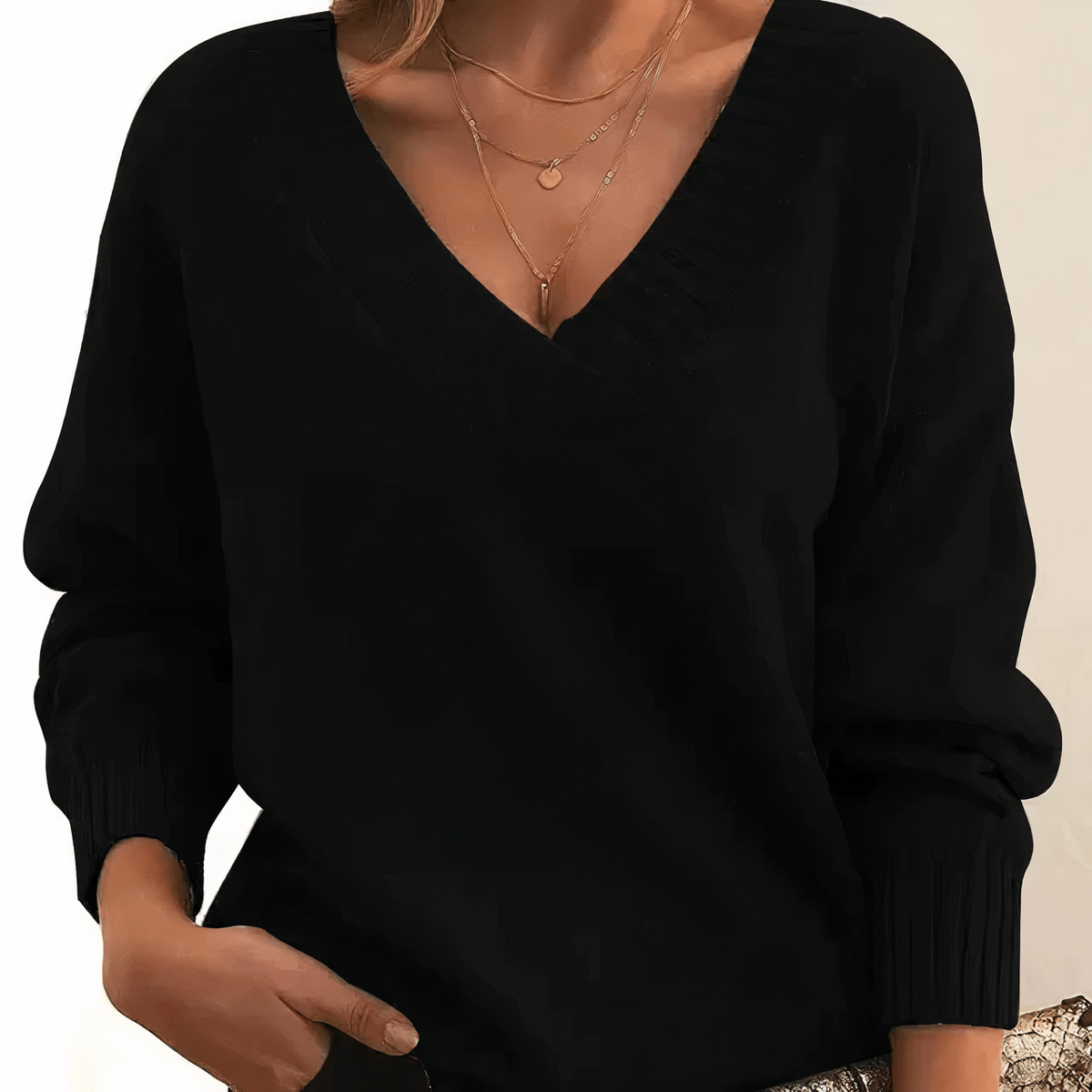 Women’s Comfort Knitted V-Neck Jumper
