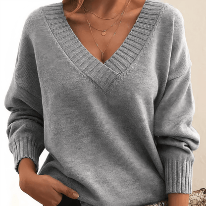 Women’s Comfort Knitted V-Neck Jumper