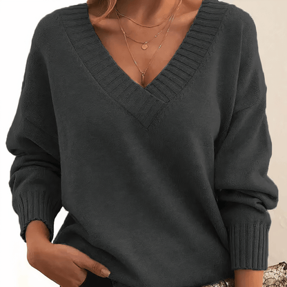 Women’s Comfort Knitted V-Neck Jumper