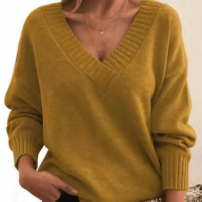 Women’s Comfort Knitted V-Neck Jumper