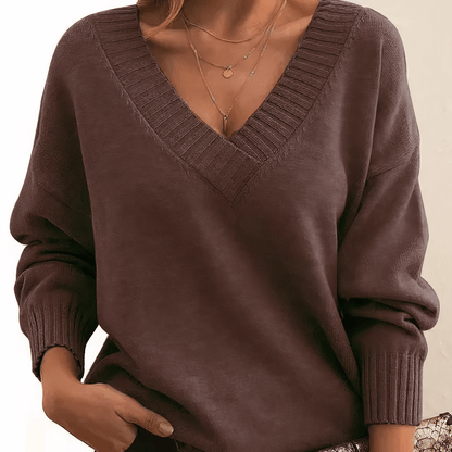 Women’s Comfort Knitted V-Neck Jumper