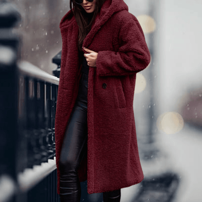 Women’s Cosy Hooded Faux Fur Long Coat
