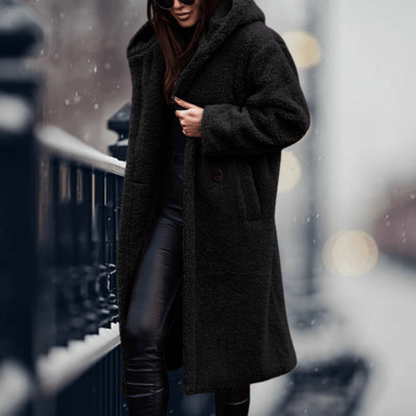 Women’s Cosy Hooded Faux Fur Long Coat