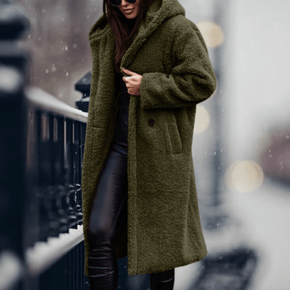 Women’s Cosy Hooded Faux Fur Long Coat