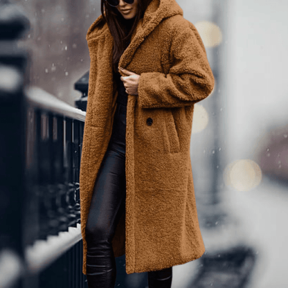Women’s Cosy Hooded Faux Fur Long Coat