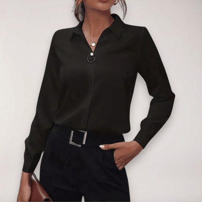 Women’s Elegant Long Sleeve Top Smart Tailored Blouse