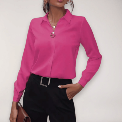 Women’s Elegant Long Sleeve Top Smart Tailored Blouse