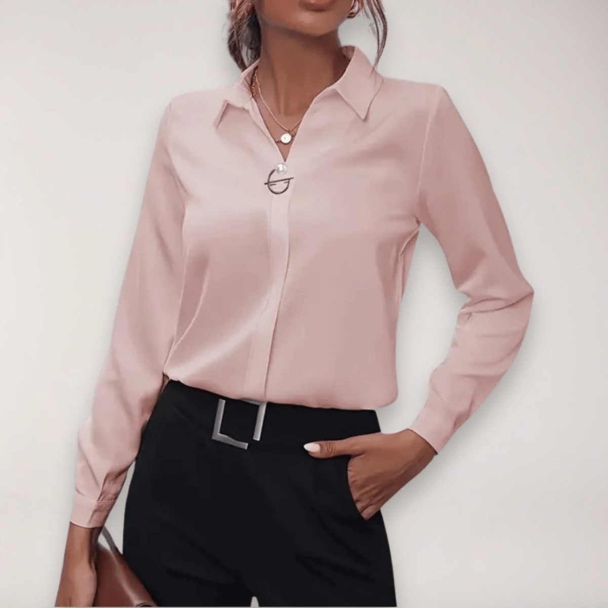 Women’s Elegant Long Sleeve Top Smart Tailored Blouse