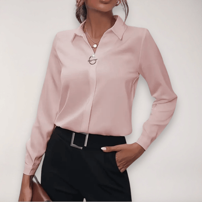 Women’s Elegant Long Sleeve Top Smart Tailored Blouse