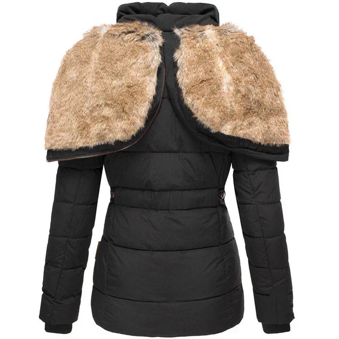 Women's Faux Fur Hooded Warm Winter Puffer Jacket