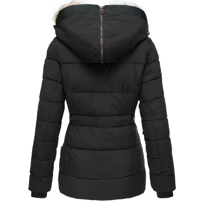 Women's Faux Fur Hooded Warm Winter Puffer Jacket