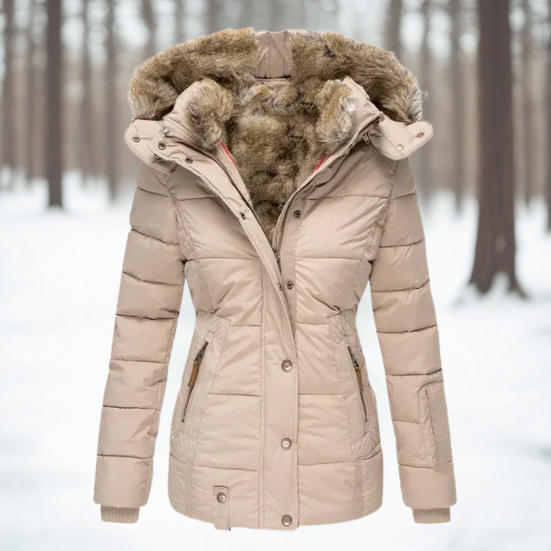 Women's Faux Fur Hooded Warm Winter Puffer Jacket