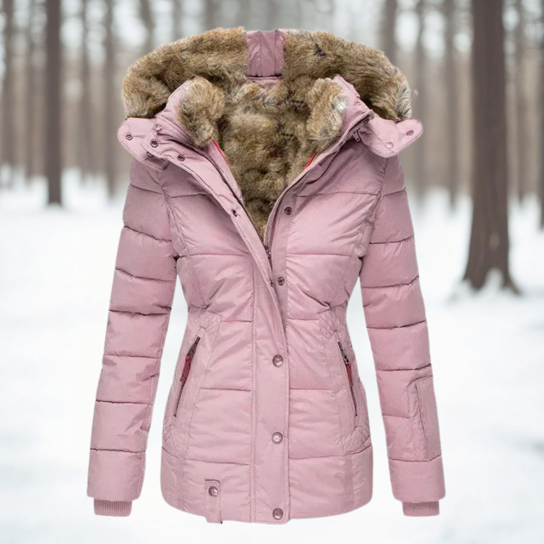 Women's Faux Fur Hooded Warm Winter Puffer Jacket