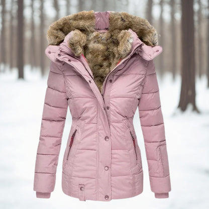Women's Faux Fur Hooded Warm Winter Puffer Jacket