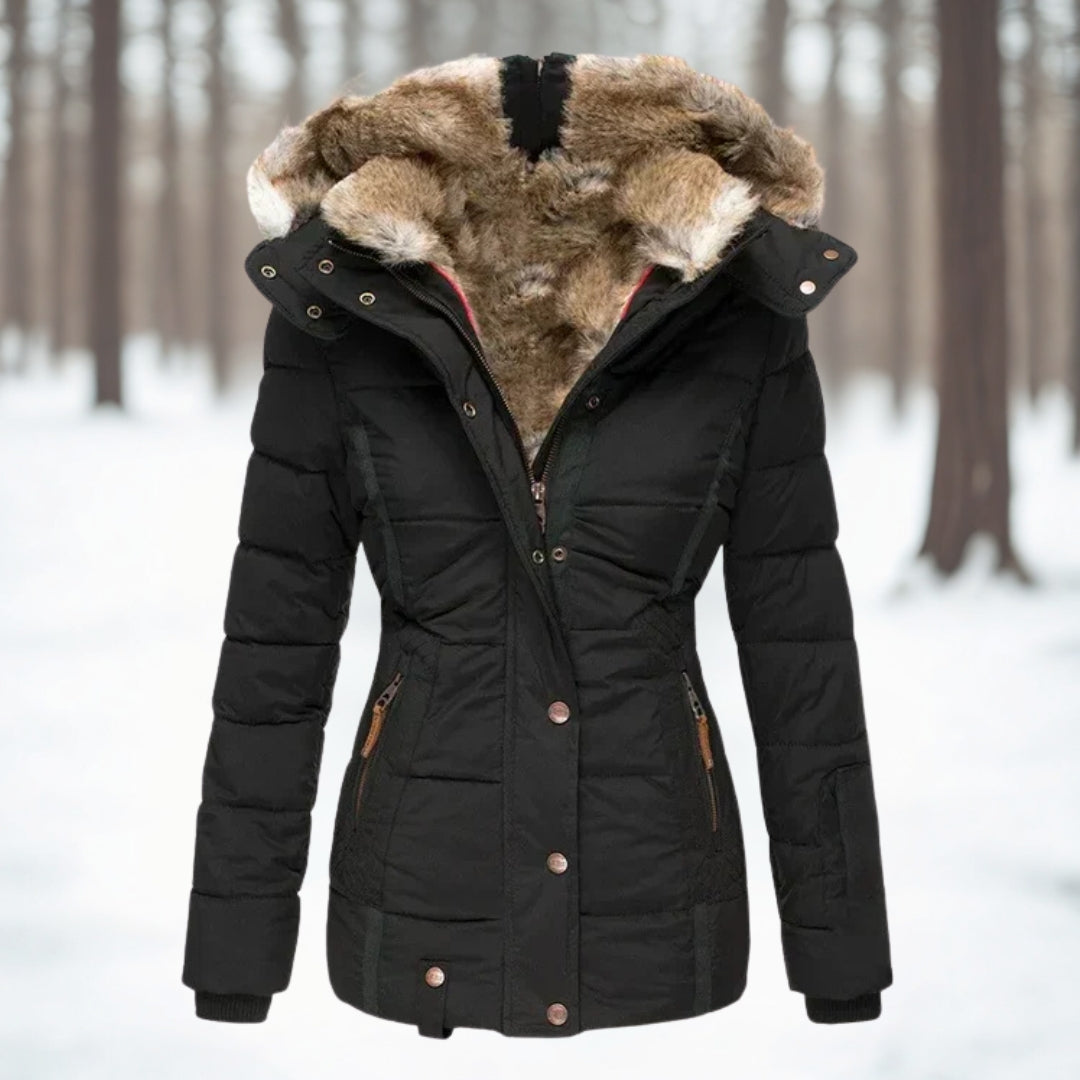 Women's Faux Fur Hooded Warm Winter Puffer Jacket