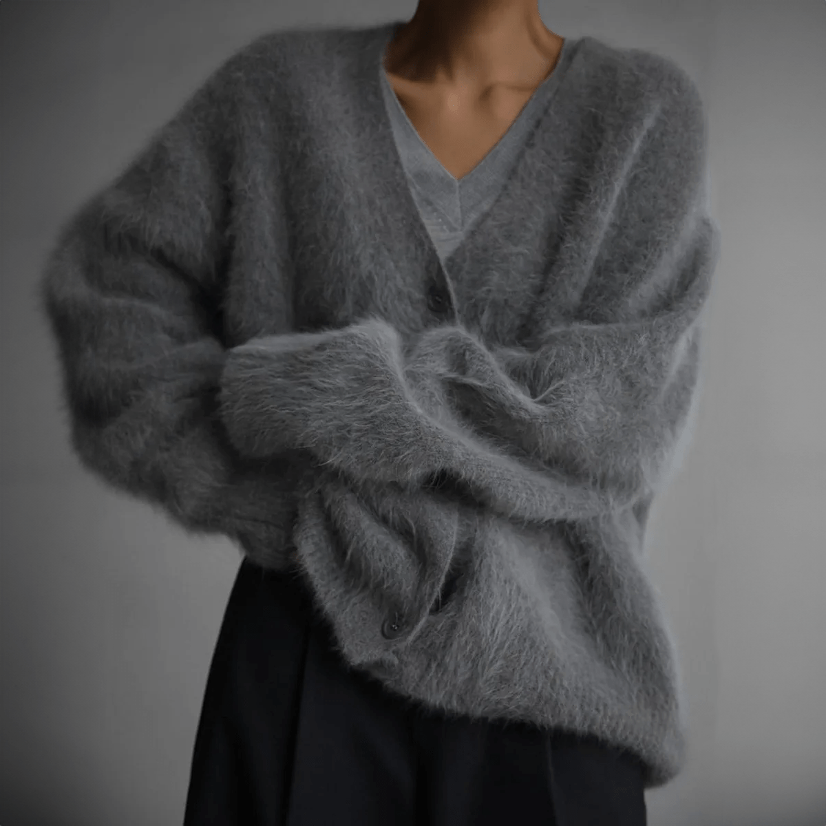 Women’s Fluffy Relaxed Fit Knitted Cardigan