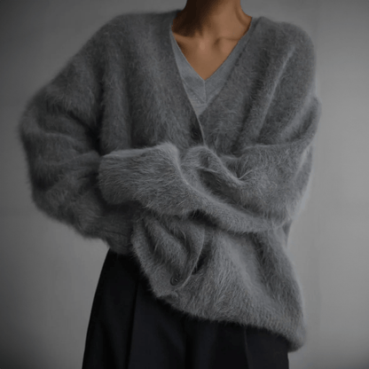 Women’s Fluffy Relaxed Fit Knitted Cardigan