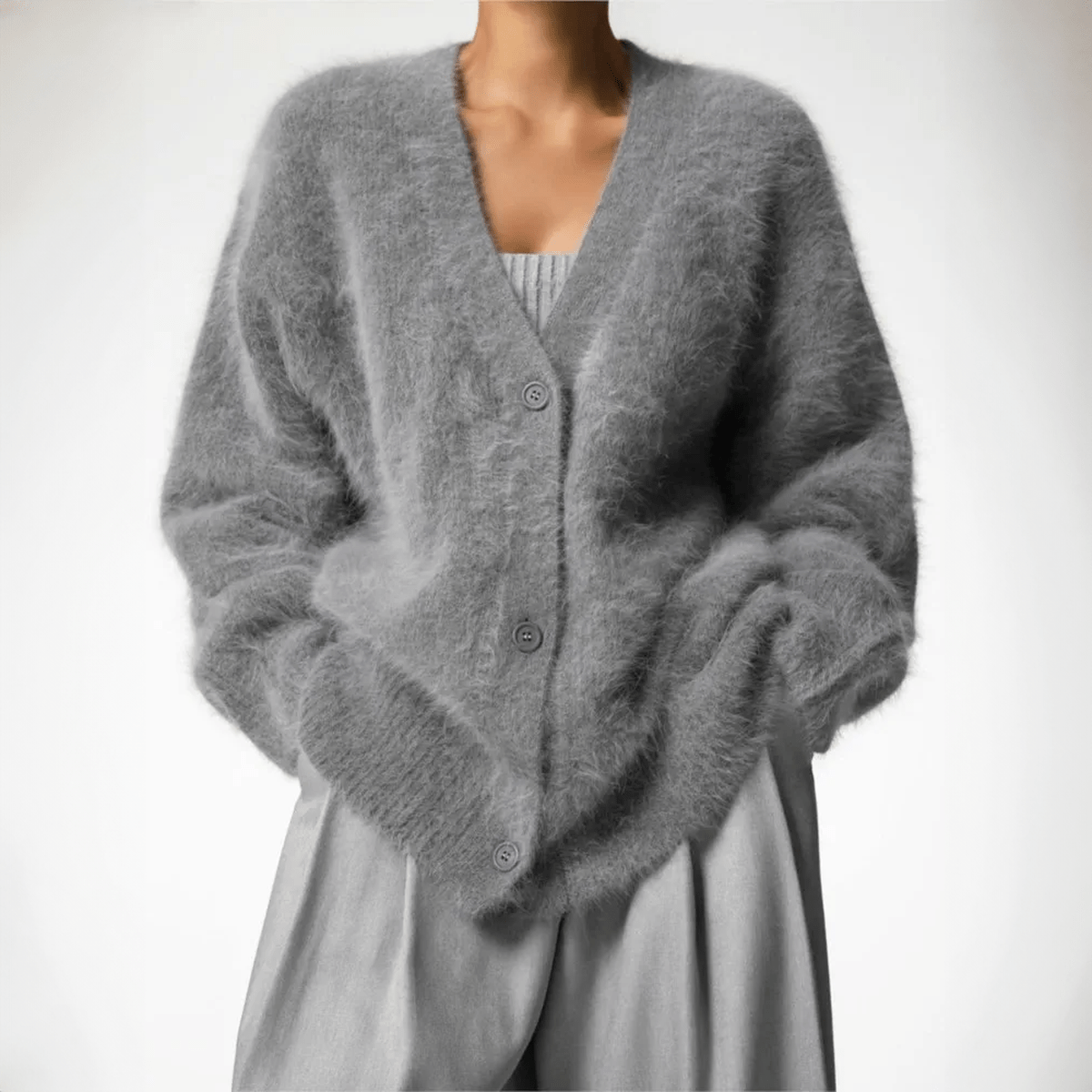 Women’s Fluffy Relaxed Fit Knitted Cardigan