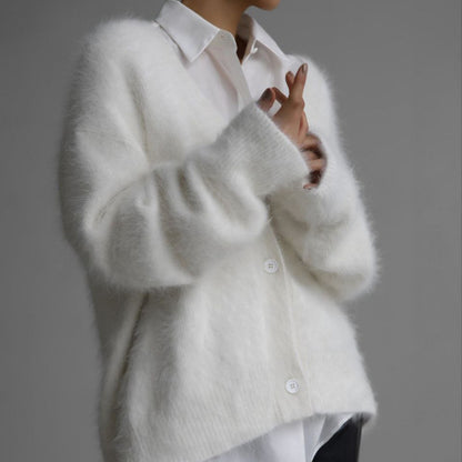 Women’s Fluffy Relaxed Fit Knitted Cardigan