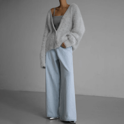 Women’s Fluffy Relaxed Fit Knitted Cardigan