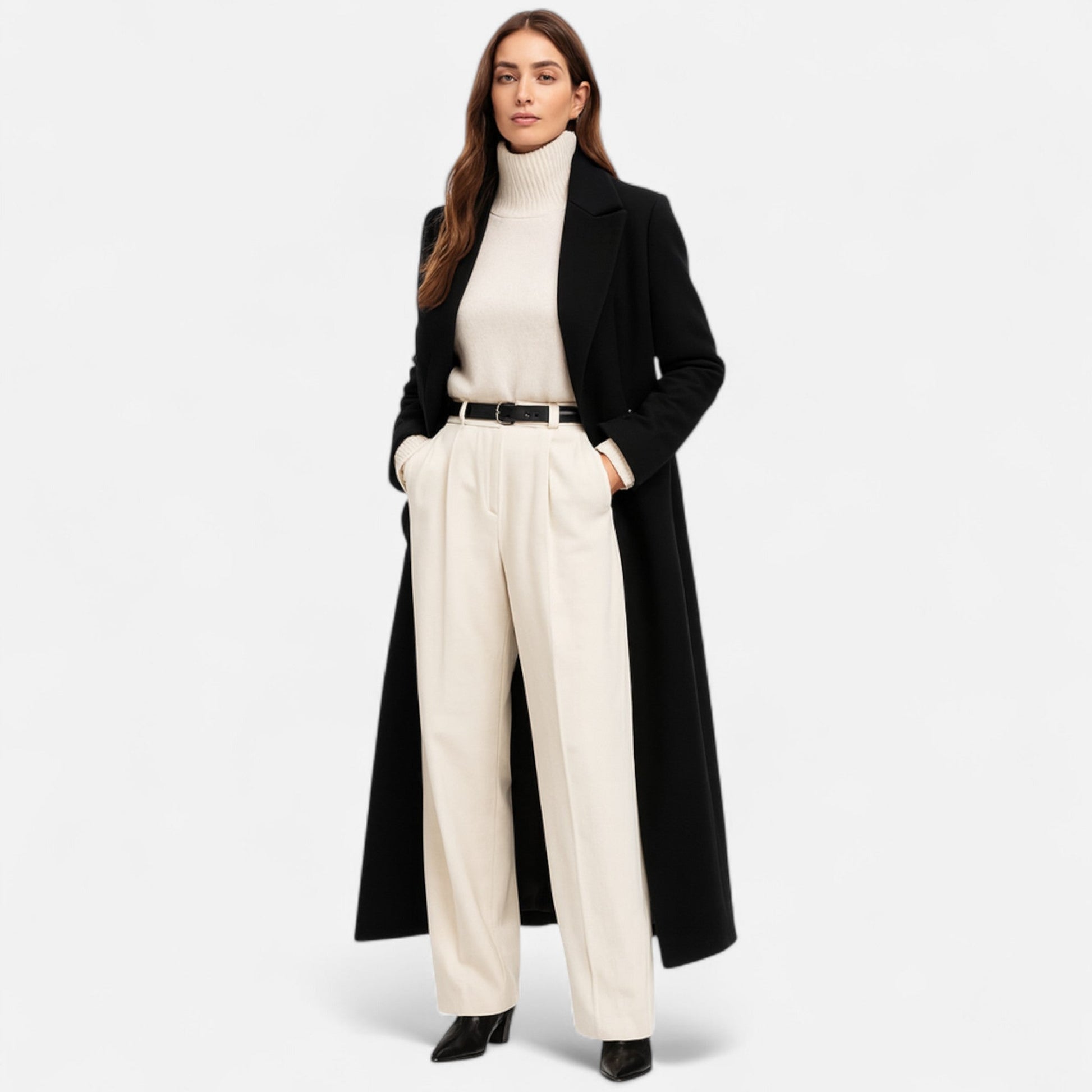 Women’s Formal Longline Black Maxi Overcoat
