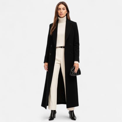 Women’s Formal Longline Black Maxi Overcoat