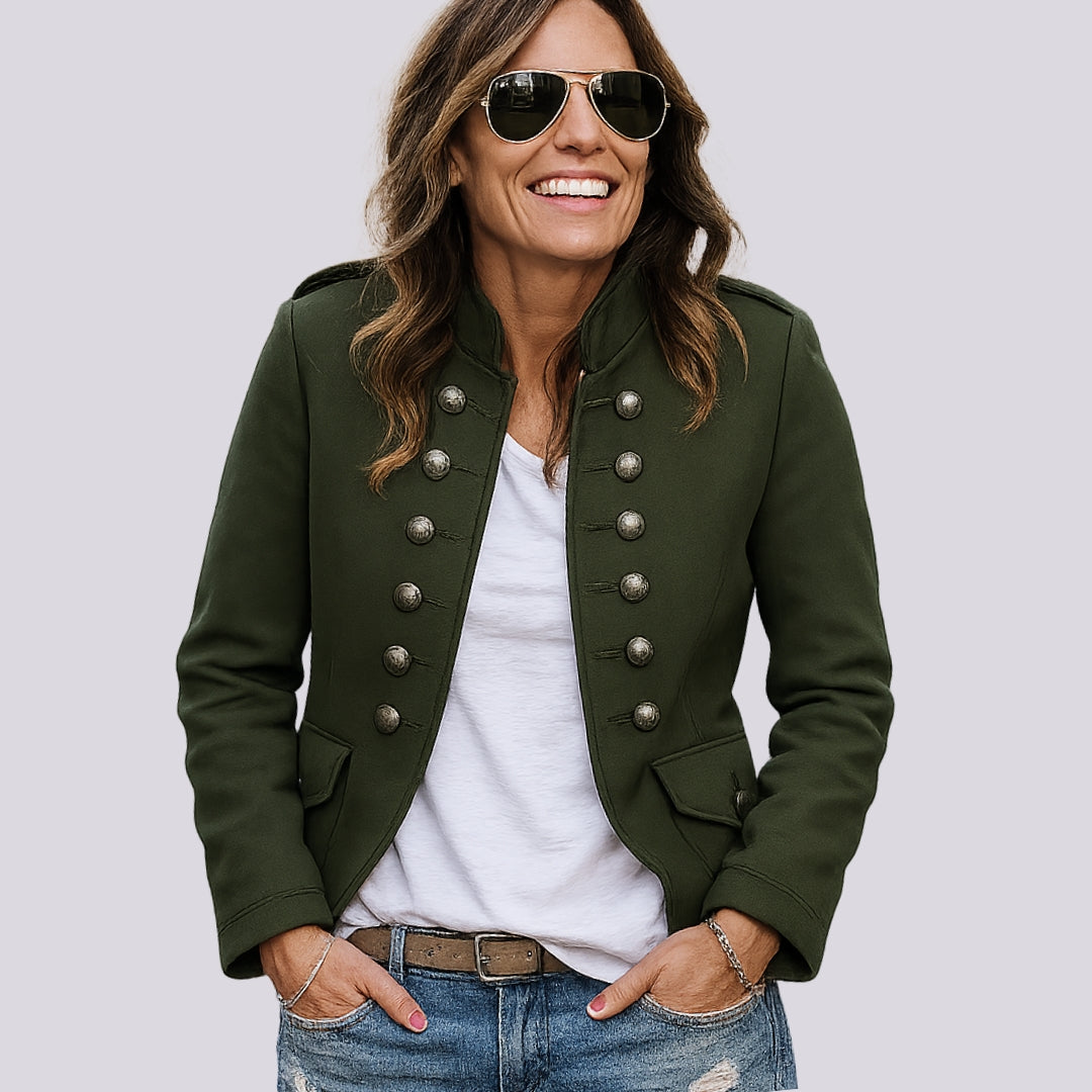 Women’s Lightweight Military Styling Blazer Jacket