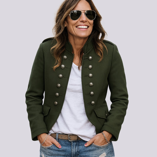 Women’s Lightweight Military Styling Blazer Jacket