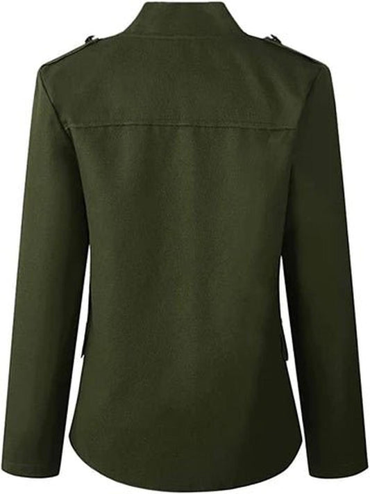 Women’s Lightweight Military Styling Blazer Jacket
