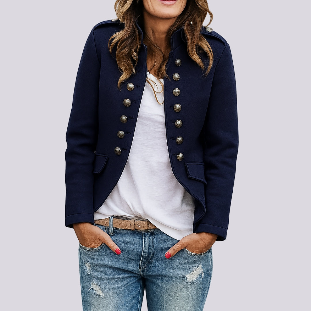 Women’s Lightweight Military Styling Blazer Jacket