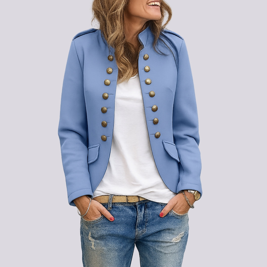 Women’s Lightweight Military Styling Blazer Jacket