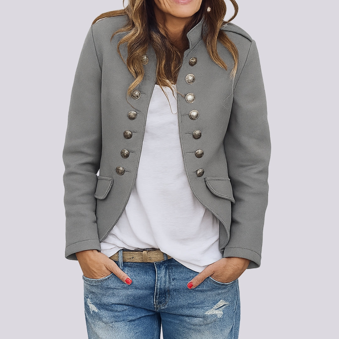Women’s Lightweight Military Styling Blazer Jacket