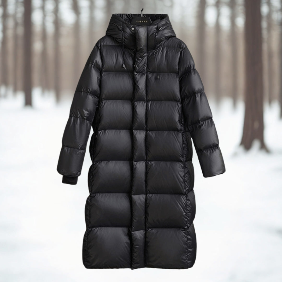 Women’s Long Down Winter Jacket Puffer Coat in black