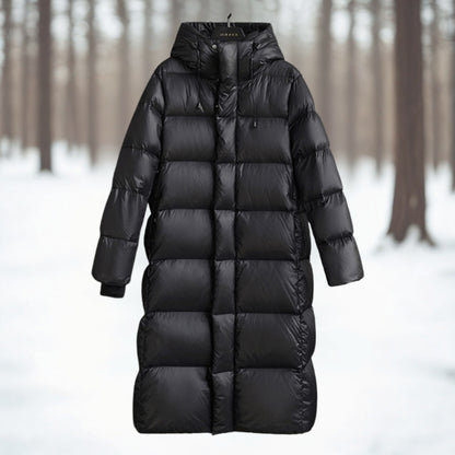 Women’s Long Down Winter Jacket Puffer Coat in black