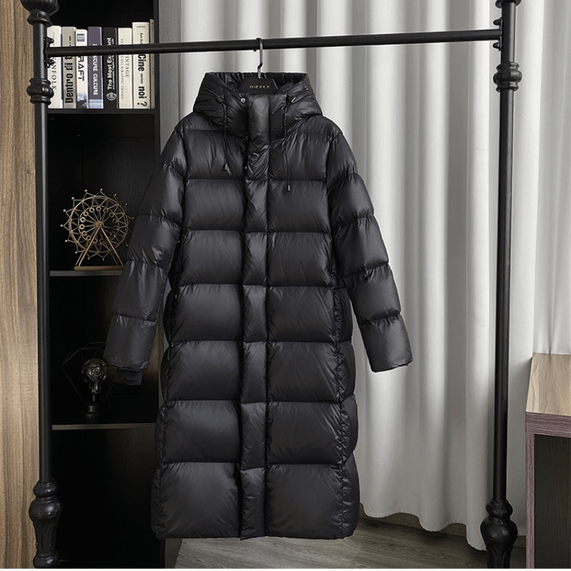 Women’s Long Down Winter Jacket Puffer Coat in black