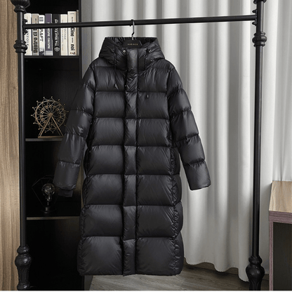 Women’s Long Down Winter Jacket Puffer Coat in black