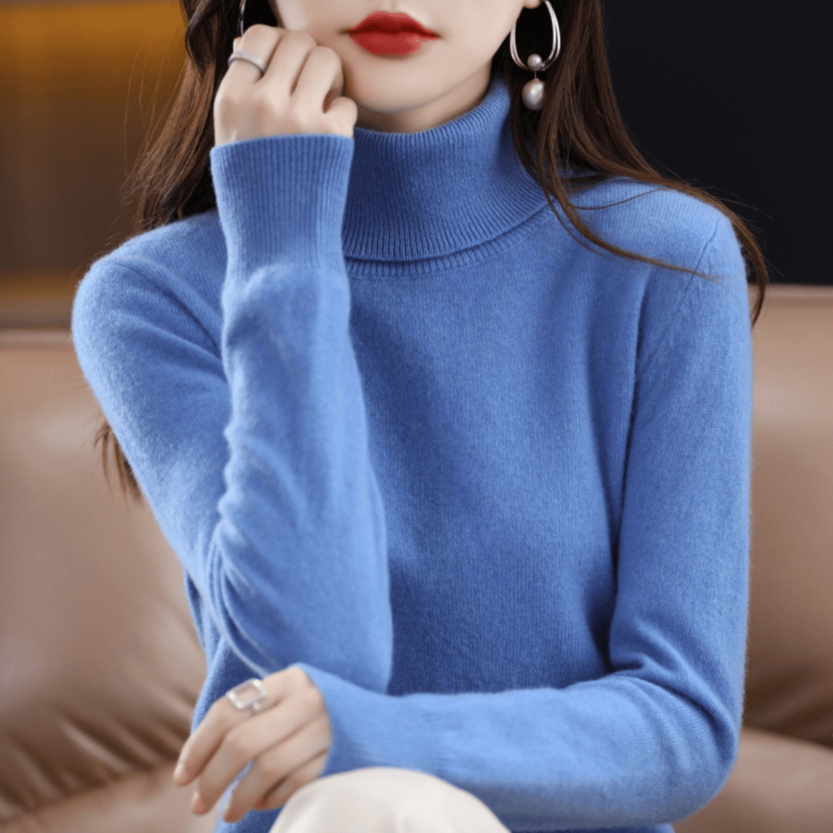 Women’s Regular Fit Roll Neck Jumper