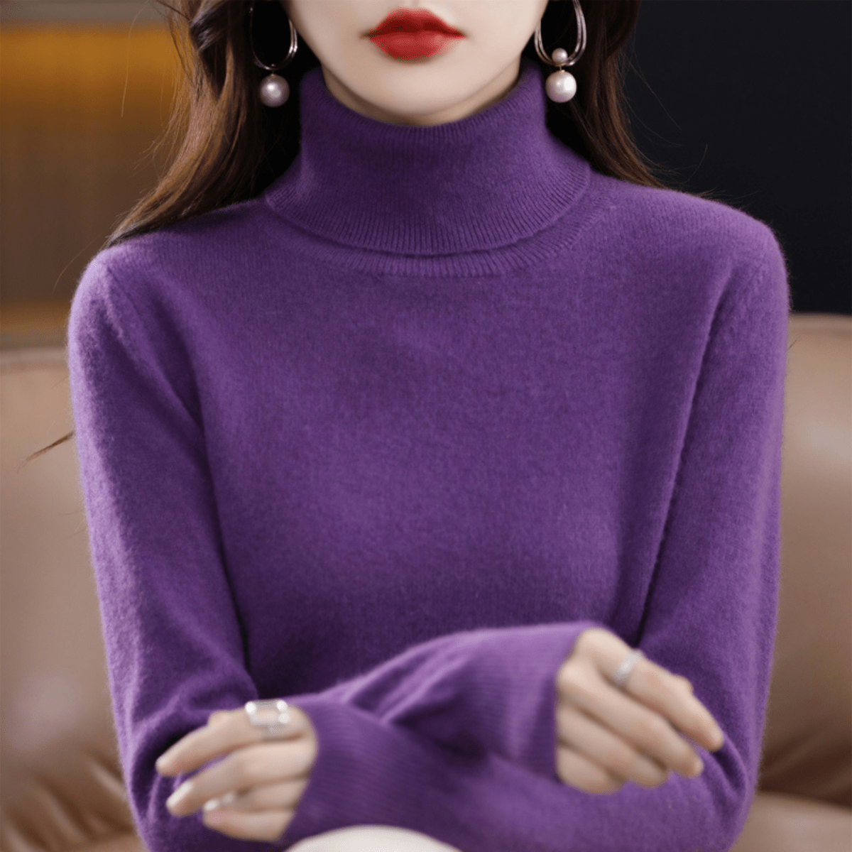 Women’s Regular Fit Roll Neck Jumper