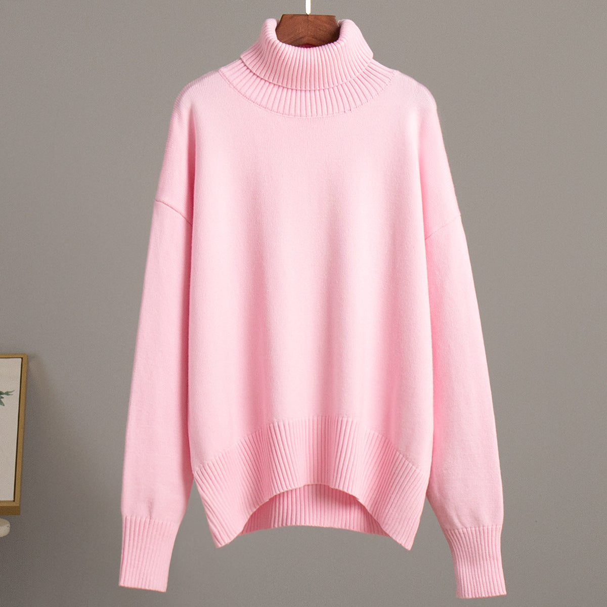 Women’s Relaxed Oversized Roll Neck Knitted Jumper