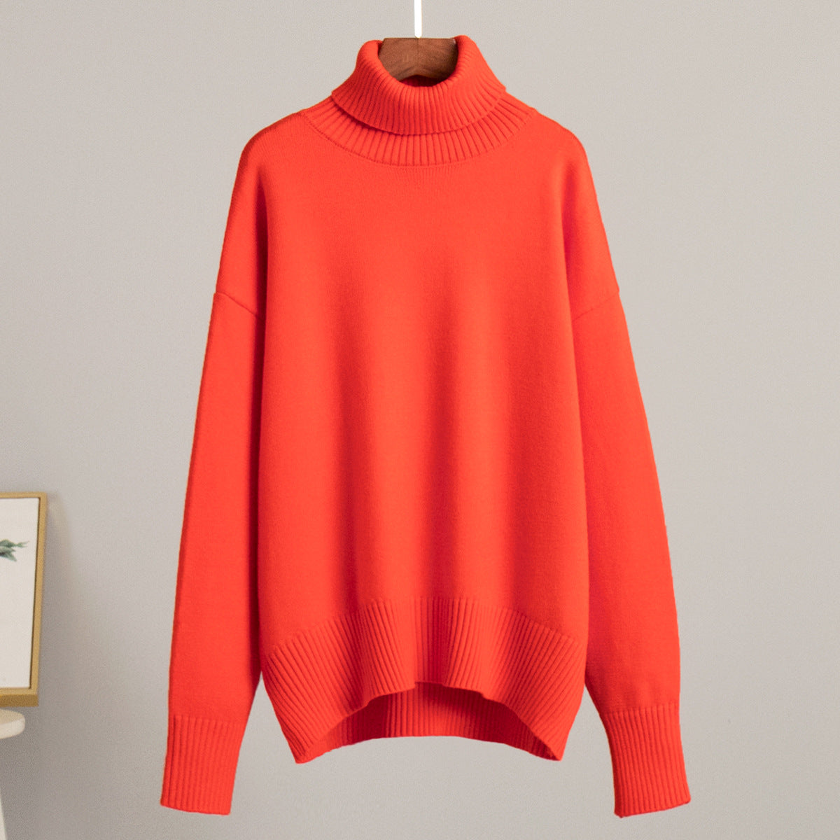 Women’s Relaxed Oversized Roll Neck Knitted Jumper