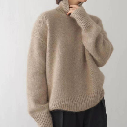 Women’s Relaxed Turtleneck Sweater Knitted Roll Neck Jumper