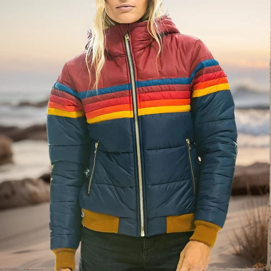 Women's Retro Vintage Quilted Jacket with Hood