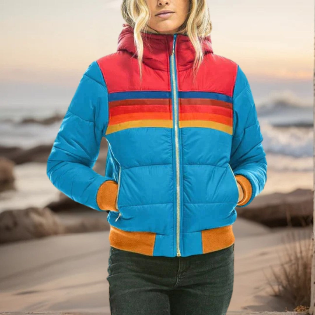 Women's Retro Vintage Quilted Jacket with Hood