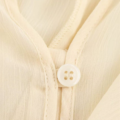 Women’s Ruffle Layered Long Sleeve Top V-Neck Blouse